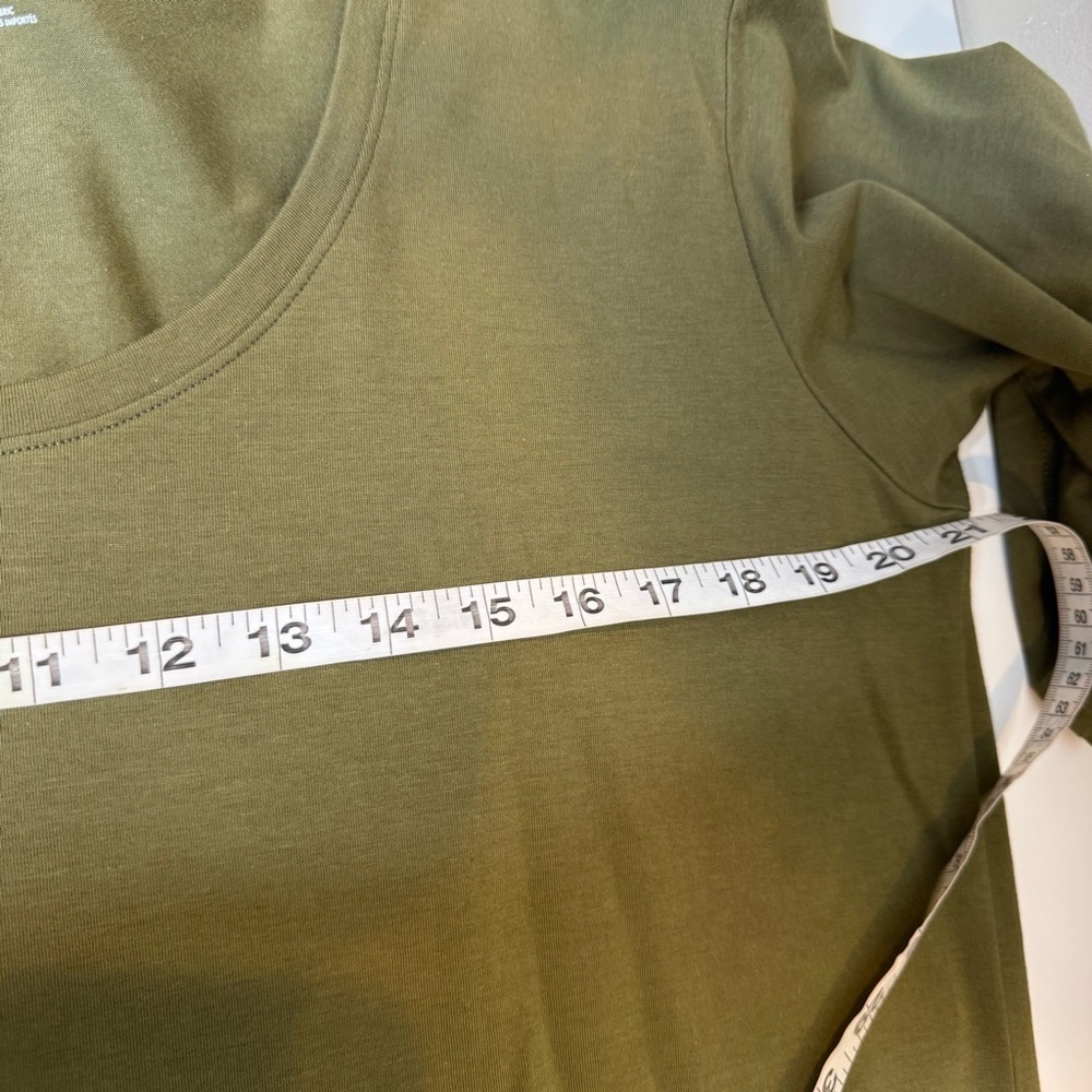 EILEEN FISHER Dress Stretch Organic Cotton Jersey Short Sleeve Green size s/p - Picture 4 of 5